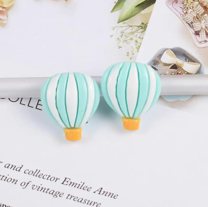 20pcs/pcs Kawaii Hot Air Balloon Flatback Resin Cabochons Scrapbooking Embellishment Crafts DIY Accessories