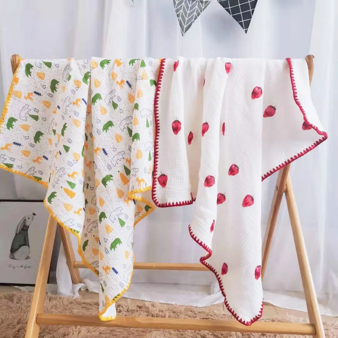 

Four Layer High Density Crepe Cotton Cloud Sense Gauze Baby Bath Towel Cotton Candy Newborns Wrapped Cover Wrapping Blanket Chil