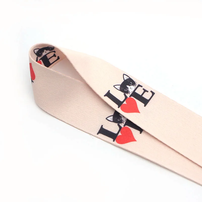 PC108 I LOVE Cat Lanyards держатель удостоверения личности ID карты пройти тренажерный зал мобильный телефон USB значок повесить веревку ключевой ремень
