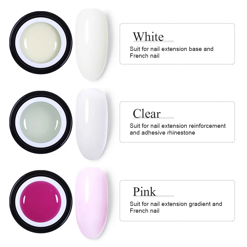 BORN PRETTY 5ml pink white clear Nail Extend Glue Extension Gel Nail Tips Builder Nail Art UV LED Building Gel Varnish Lacquer