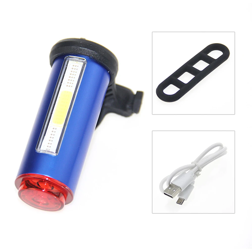 Cheap 3 Colors In 1 LED Bicycle Tail Light Lamp COB Visual Night Riding Warning Bike Rear Lantern 100LM 850aAH Rechargeable Taillight 6