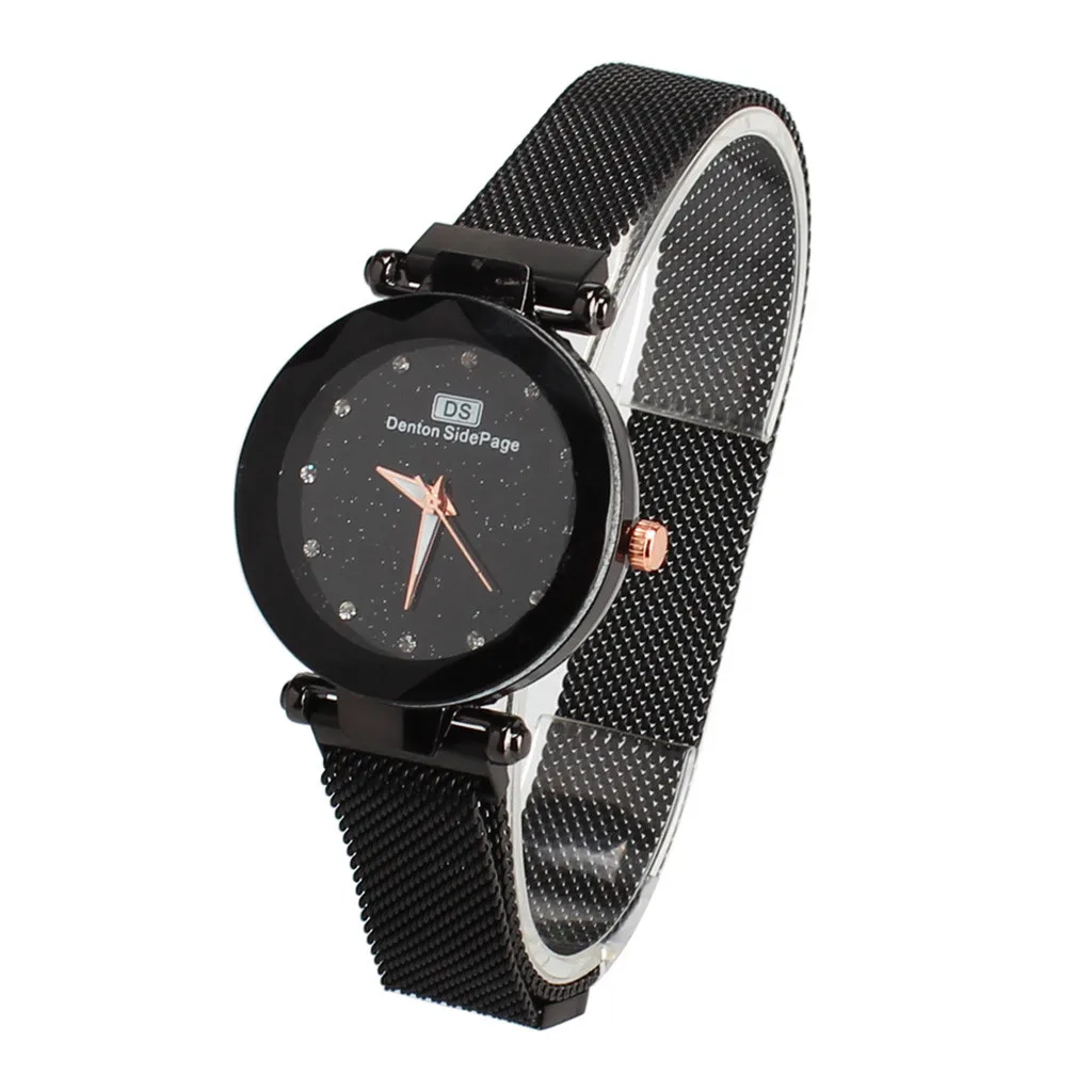Exquisite Stainless Steel Women Magnetic Watch Elegant Rhinestone Women Bracelet Watch Fashion Female Quartz Wrist Watch