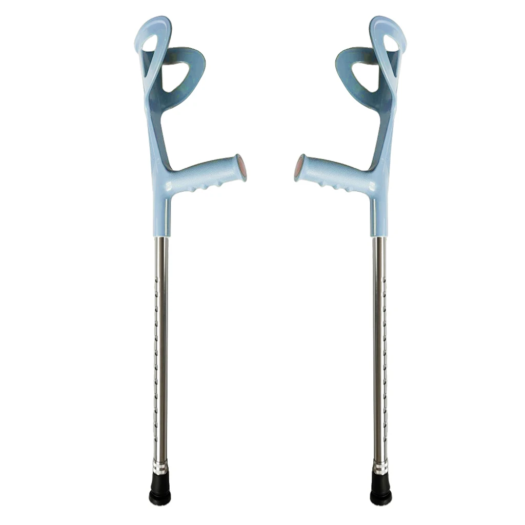 2x Adjustable Forearm Arm Cuff Support Crutch Lightweight Aid Walking Stick