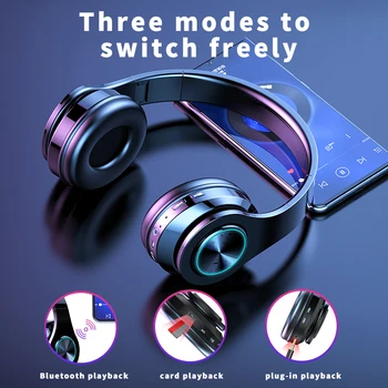 

New Arrival LED 5.0 Bluetooth Earphone Wireless Headphone Sport Gaming Headset Noise Canceling headphones Wireless With Mic