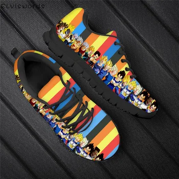 

ELVISWORDS New Fashion Men Spring Flats Dragon Ball Z Print Leisure Comfortable Sneakers for Teenager Boys Light Shoes Footwear