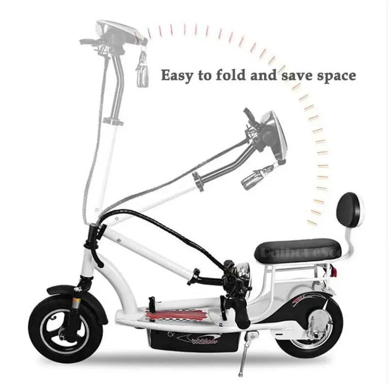 Ladies Women Mini Electric Bike 2 Wheels Electric Bicycles Folding Electric Scooter 350W 10AH 25KM/H
