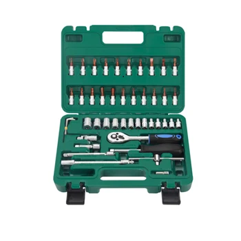

Casing auto repair sleeve wrench gloves 1/4 quick ratchet repair tool multi-function set 46 pieces