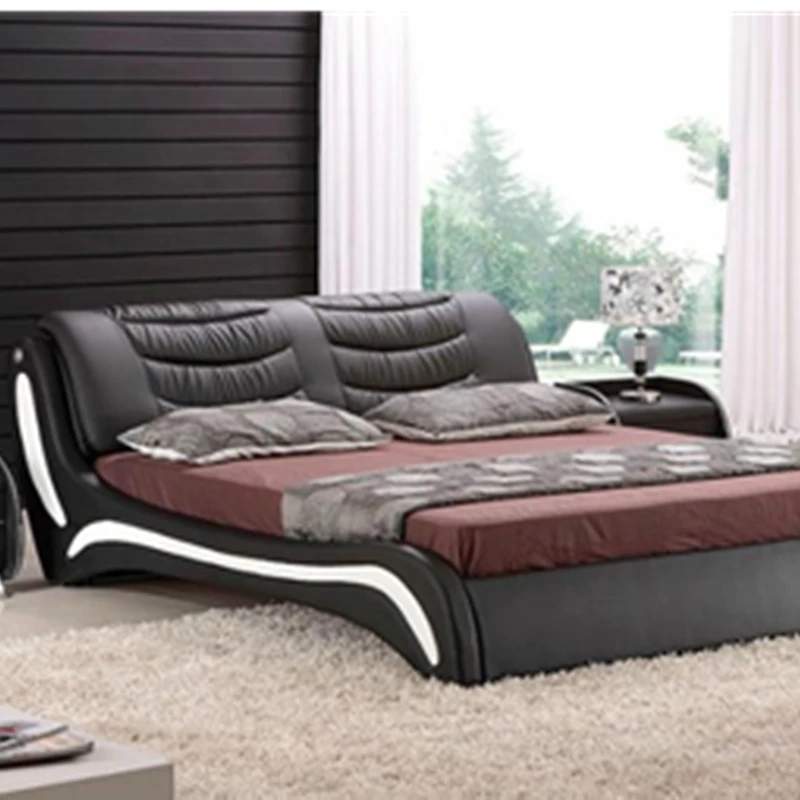 Мебель для спальни King size из натуральной кожи, каркас для кровати, современные мягкие кровати, мебель для дома, спальни и гостиной