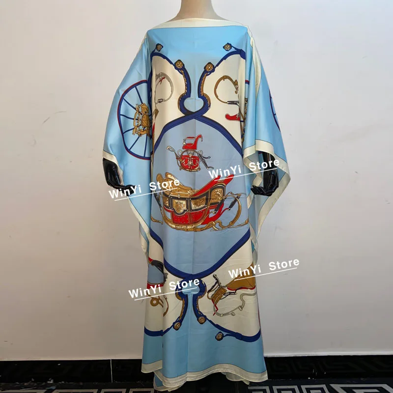 Платье Дашики с принтом богемное хиджаб Loosevetidos Elegantes мусульманский Abaya халат Bazin