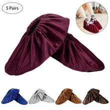 5 пар бархатные туфли пылезащитный чехол моющийся пылезащитный эластичный верх для дома в помещении лаборатории мастерской компьютерная выставка