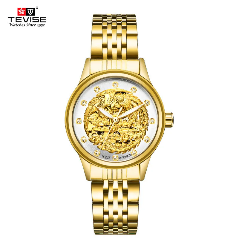 Women Watches TEVISE 9006 Phoenix Automatic Watch Woman Gold
