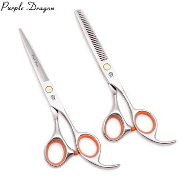 

Hair Cutting Scissors 5.5" JP Stainless Purple Dragon Shiny Barber Thinning Shears Professional Hair Scissors Haircut Set Z1008