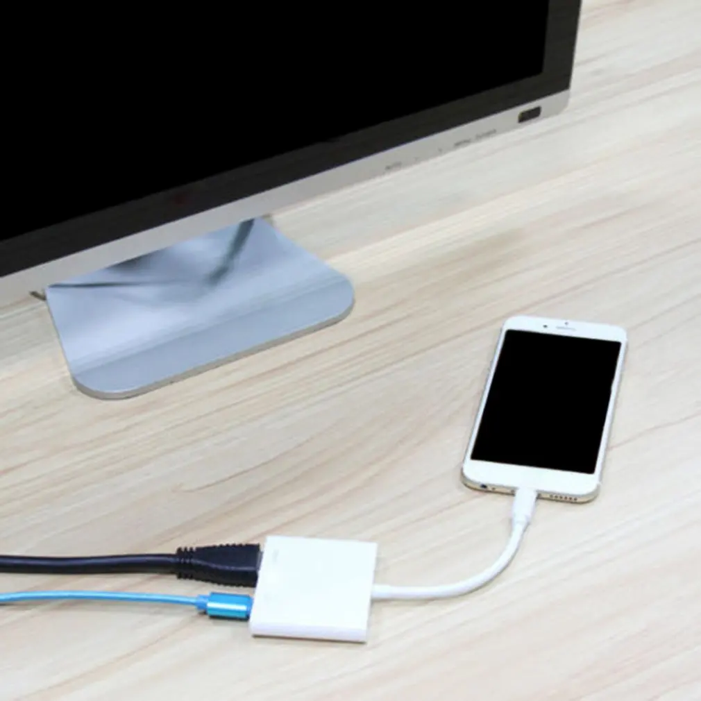 Lightning/HDMI Интерфейсный Кабель-адаптер цифровой AV tv Plug& Play 1080P HD для iPhone
