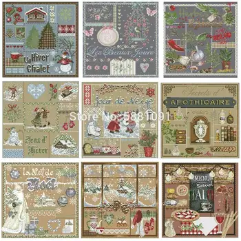 

Lafite Series 4 patterns Counted Cross Stitch 11CT 14CT 18CT DIY Cross Stitch Kits Embroidery Needlework Sets home decor