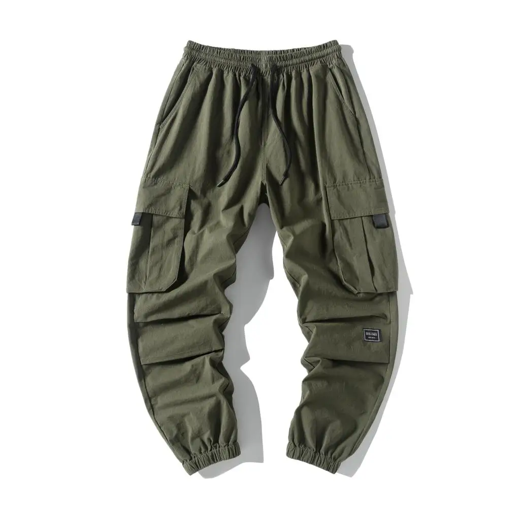 Men's Casual Pants Autumn Solid color High quality Cotton men Trousers Big-pocket Fashion Loose Comfortable Cargo Pants A985