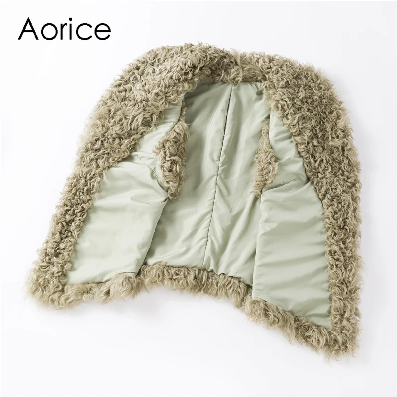 Aorice B401709 женский зимний жилет из натуральной кожи на молнии для отдыха леди пальто из натурального овечьего меха куртка пальто