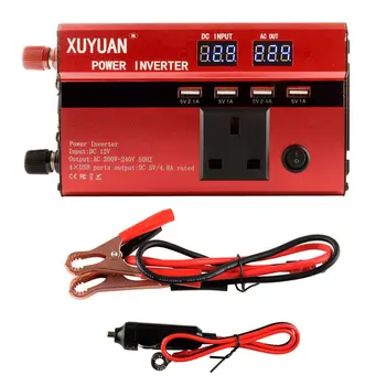 

Peak 3000W LED diaplay Car Power Inverter Converter Charger Adapter Modified Sine Wave with 4 USB Port & 2 Plug