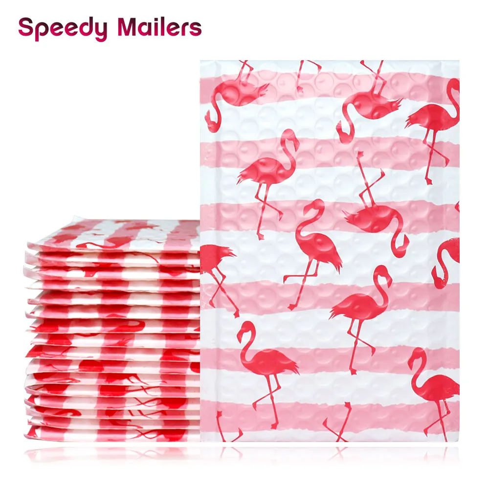 Speedy Mailers 10 шт. 4x7 дюймов 120x180 мм Креативный дизайн Фламинго воздушно-пузырьковая плёнка отправка почтовых посылок конверты бутик сумки на