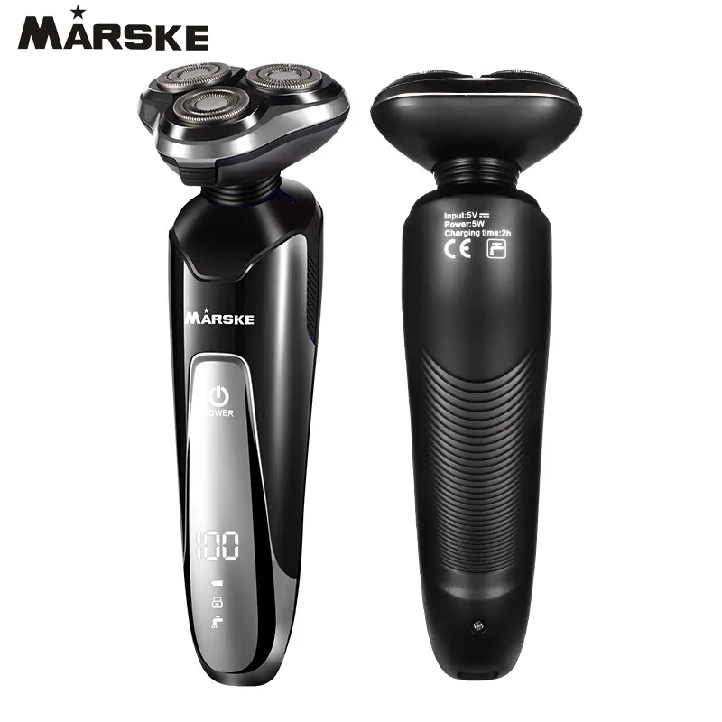 Marske Electric MEN'S Shaver Rechargeable Multi-functional Smart Fully Washable Three Head Bald Shaver Cross Border