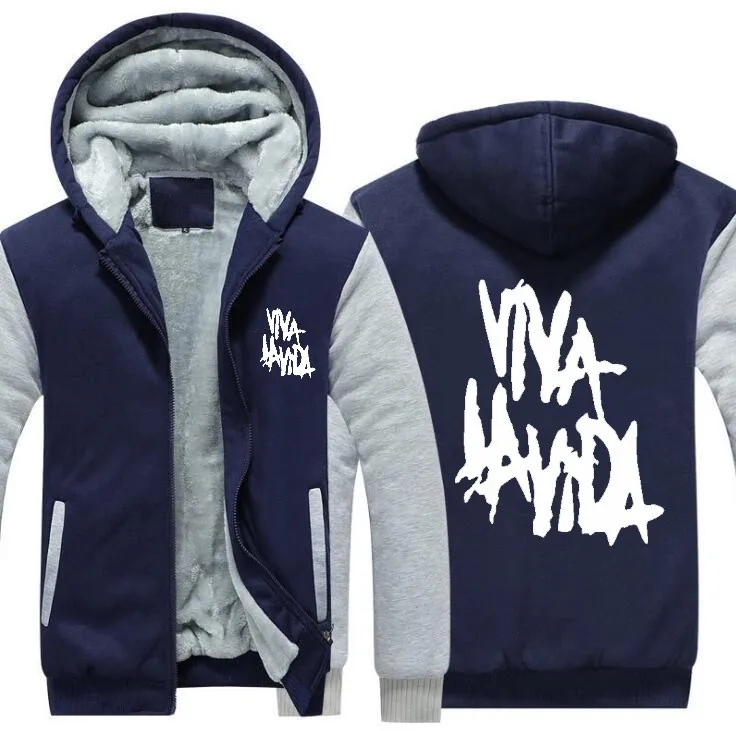 Новые мужские толстовки на зиму и осень Coldplay Viva la vida, флисовое пальто с рисунком, бейсбольная форма, спортивная куртка из шерсти