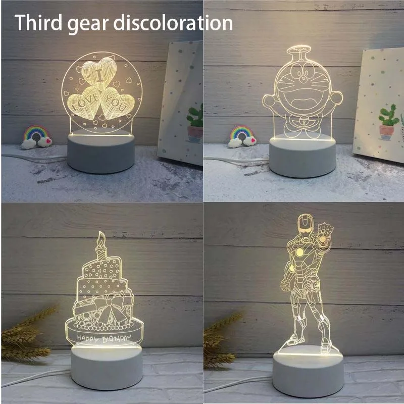

Led Creative Night Light Holiday Gift Cartoon Shape USB Color Changing Night Light