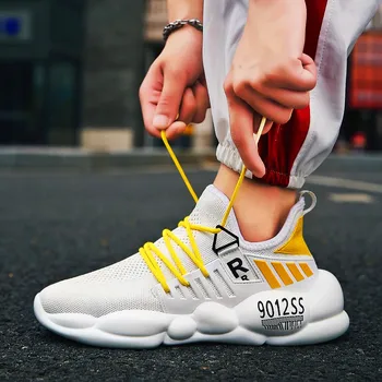 

2020 high-end men's camouflage sneakers outdoor running shoes breathable lightweight Breathable flying woven sneakers mens shoes