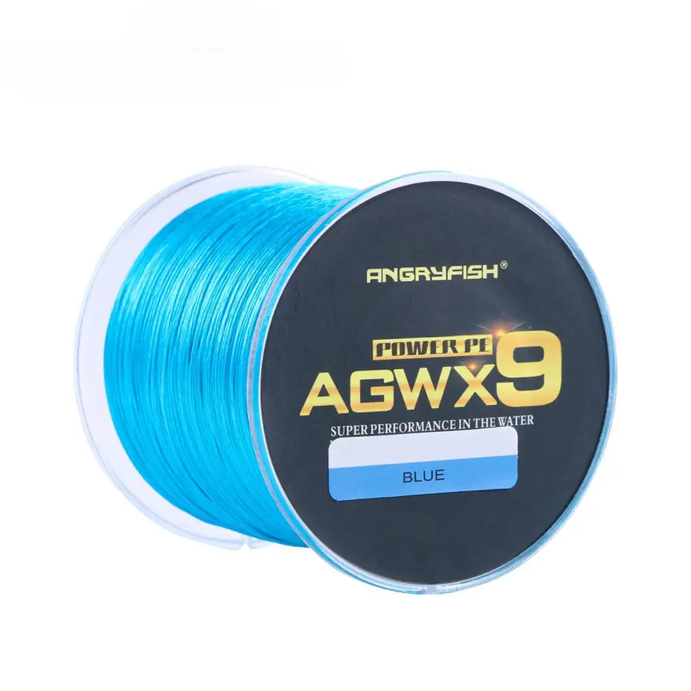 8.0 0.50mm 100LB HiMISS ANGRYFISH Diominate X9 PE Line 9 прядей плетение плетеная 500 м/547 ярдов супер сильная леска 15LB-100LB синий - Цвет: 8.0 0.50mm 100LB
