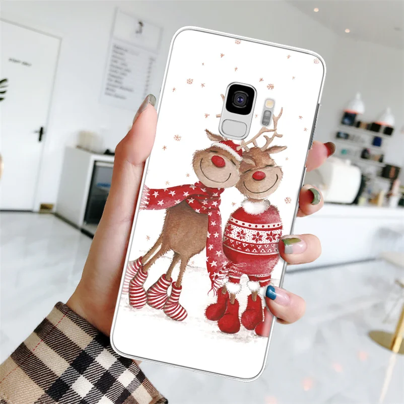 Счастливый год чехол для samsung Galaxy J4 J6 A6 A8 плюс J8 A7 A9 A3 A5 J3 J5 J7 Prime Рождество чехол из термополиуретана и силикона