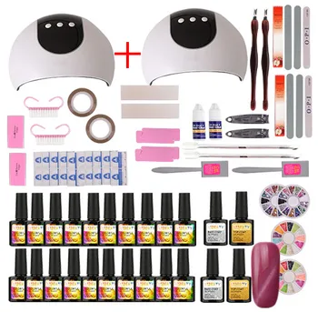 

20Pcs Gel Nail Polish Kit 8ml Soak Off Gel Nail 36W Nail Lamp Top Coat Nail Kit