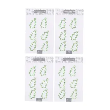 

4Pcs Cute Christmas Tree Shaped Paper Clips Creative Paper Note Photo Sign Clips Bookmark Clips for Home Office School(Green)