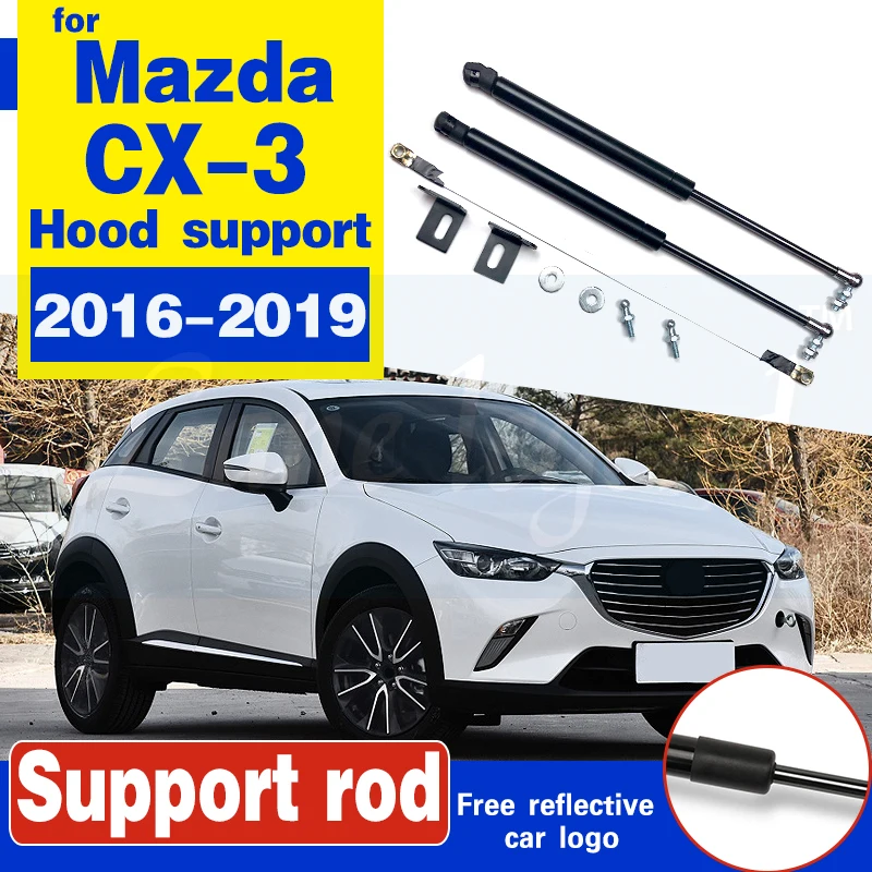 

For Mazda CX-3 2016 2017-2019 Car Engine Cover Supports Struts Rod Front Bonnet Hood Lift Hydraulic Rod Strut Spring Shock Bar