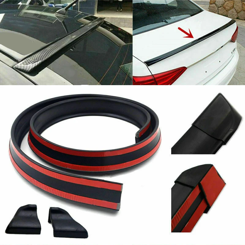 

1.5M Universal Black PU Car Rear Roof Tail Trunk Spoiler Wing Lip Trim Kit Car Styling Trunk Spoiler Strip