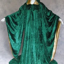 Бархатная накидка волшебника с капюшоном/накидка для мужчин на Хэллоуин с халат с рукавами различных цветов театральные костюмы Свадебная основа