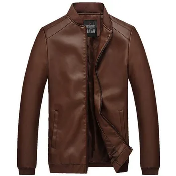 

Men Spring New Motorcycle Causal PU Leather Jacket Coat Men Autumn Outfit Fashion Biker Pocket Design PU Leather Jacket Men