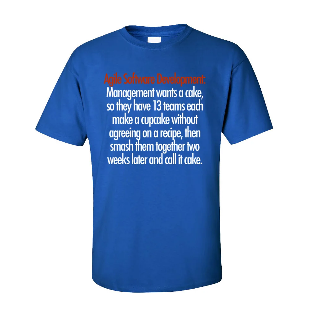 Agile Software Development Round Neck Top T-shirts Labor Day Tops T Shirt Short Sleeve 2020 Cotton Europe T-Shirt Printing Male Agile Software Development-265 blue