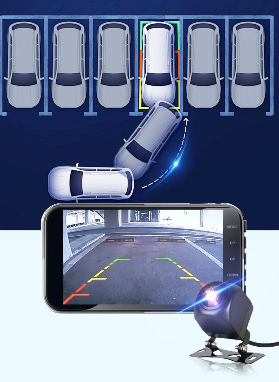 E-ACE B39 4 Inch Car Dvr Video Recorder FHD 1080P Dash Cam Auto Registrator With Rear View Camera Night Vision ADAS DVRs Camera