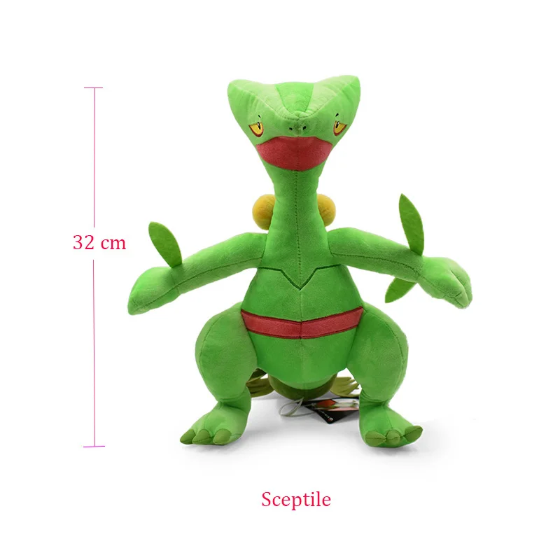 Takara Tomy Аниме Покемон кукла Torterra Snorlax Zeraora Rayquaza Charizard мультфильм Мягкие плюш игрушки рождественские подарки - Цвет: Sceptile