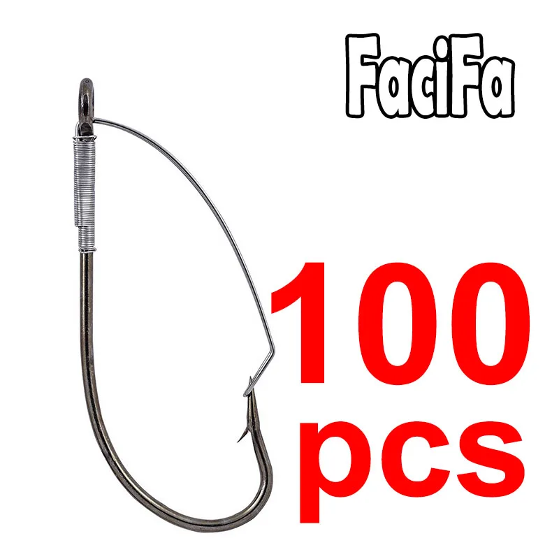 100 шт Weedless колючий рыболовный крючок Wacky Rig крюк Размеры 6-5/0 Высокоуглеродистая