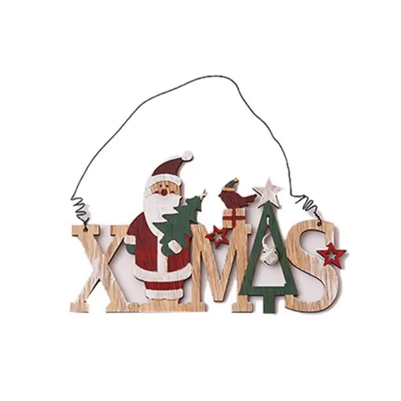1 X-Mas висячие украшения для рождественской елки украшения буквы деревянный знак маленькие подвесные украшения - Цвет: 1