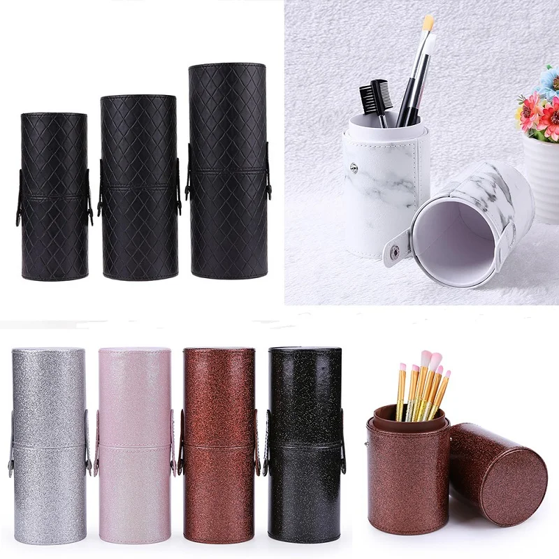  PU Leather Makeup Storage Holder Cosmetic Cup Case Box for Makeup Brush Pen