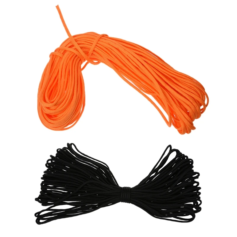 2Pcs 100Ft 7 Strand 550 Survival Bushcraft Паракорд парашютный шнур Тип III-оранжевый и черный