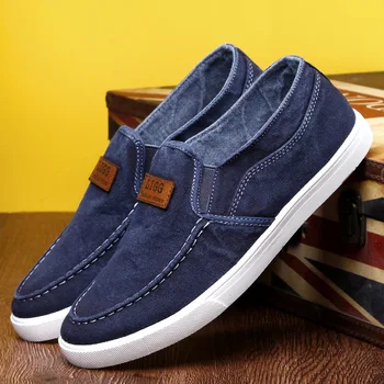 

Outdoor Solid Footwear Vulcanize Shoes Comfortable Men's Flats Canvas Shoes Men Denim Cloth Casual Shoes Men Fashion Sneakers