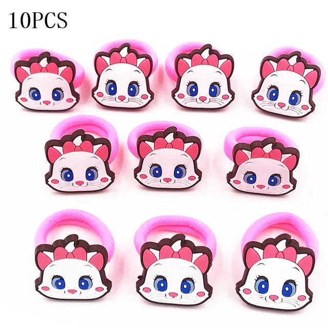 4-10pcs 10 шт., заколки для волос с Минни и Микки Маусом для маленьких девочек, заколки для волос с героями мультфильмов для детей, детские милые заколки для волос с кошками, аксессуары и клипсы для волос, резиновая резинка - Цвет: 4-10pcs