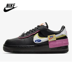 Nike Air Force 1 Shadow Women Shoes Original Nike Air Force 1 Shadow Removable Patches Black Pink Style Women's Sneakers