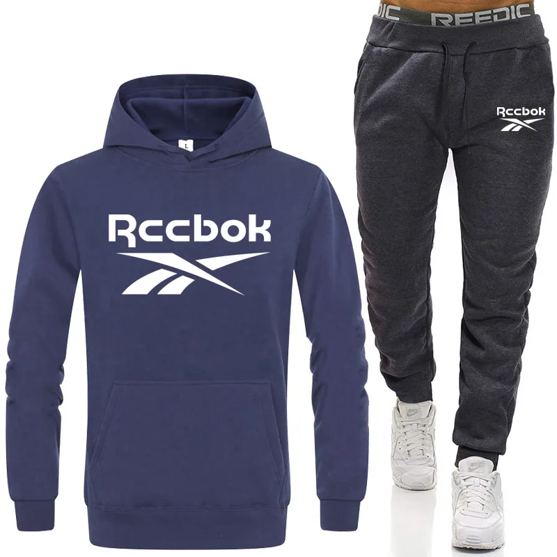 

2020 Mens Autumn Winter Packwork Print Sweatshirt Top Pants Sets Hoodies+Pants Harajuku Sport Suit Tracksuit Running Sportswear