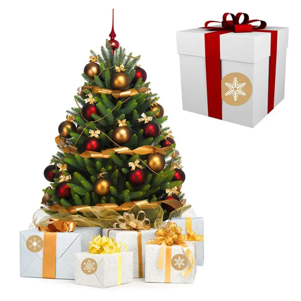 

500pcs Kraft stickers Christmas Gift Decoration Sticker for Package Stationery stickers festival happy decorations Seal Labels