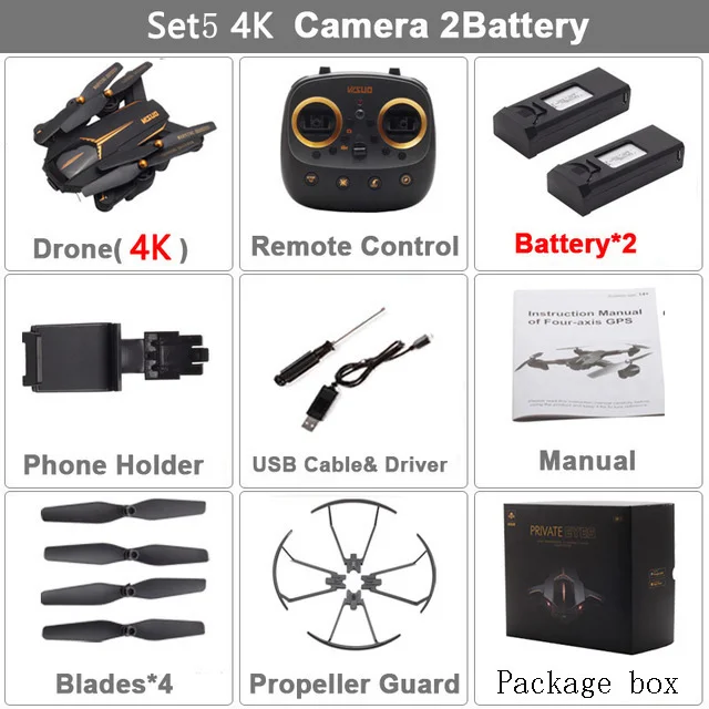XS812 4K 2B BX VISUO XS812 GPS Drone With 4K HD Camera Quadcopter 5G WIFI FPV RC Drone Foldable Helicopter Altitude Hold One Key Return VS E58 - Цвет: XS812 4K 2B BX