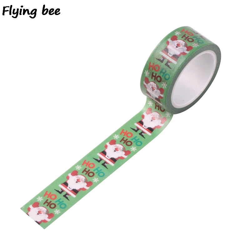 Flyingbee 15 мм X 5 м Санта Клаус васи лента бумага DIY декоративная Рождественская клейкая лента, Канцелярия маскировки Ленточные принадлежности X0478