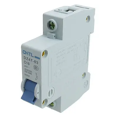 16A Номинальный ток AC 240V 1P MCB миниатюрный выключатель
