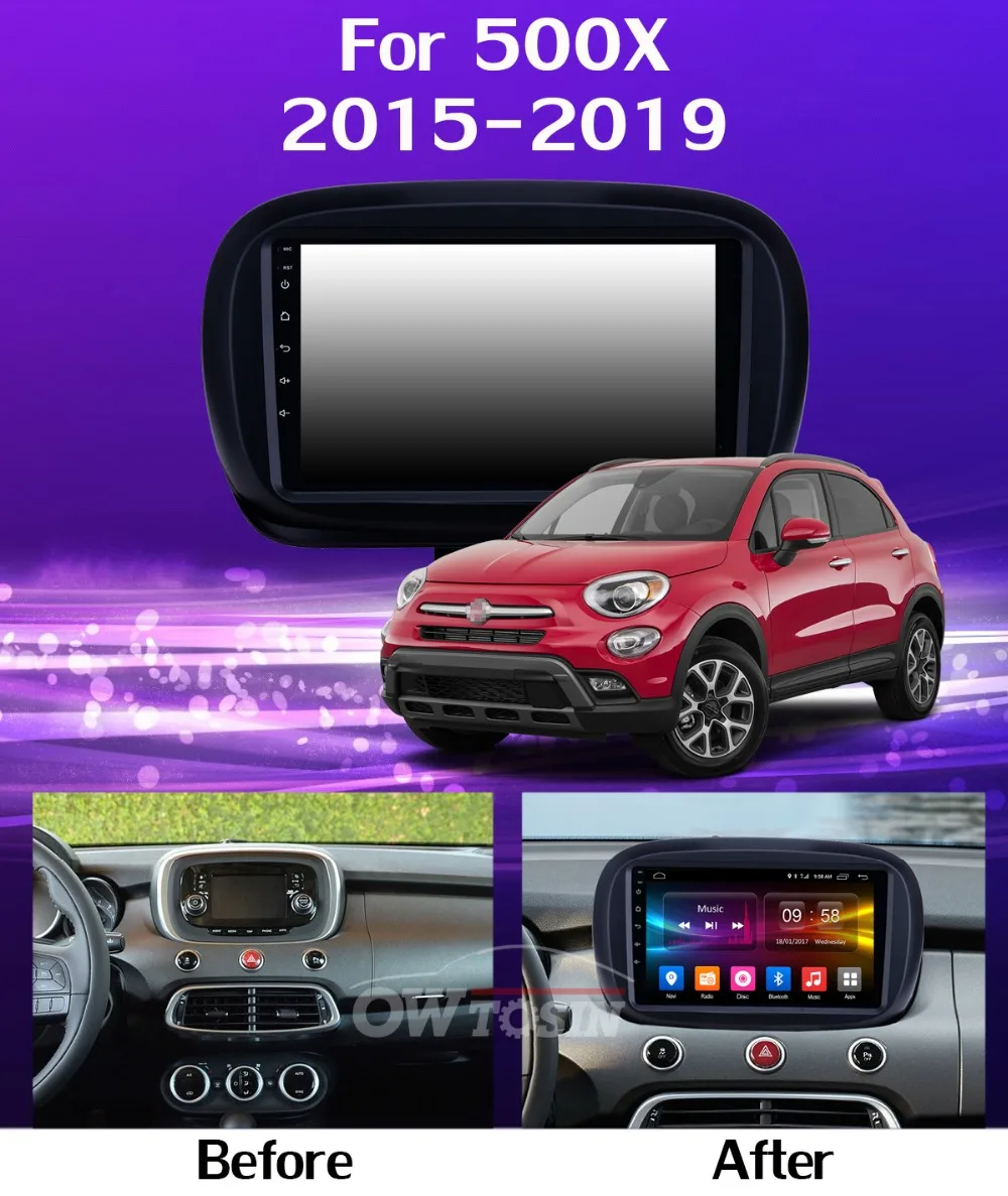 360 ° панорамный 8 ядерный 4G+ 64G Android 9,0 Автомагнитола для FIAT 500X gps навигация SPDIF DSP CarPlay